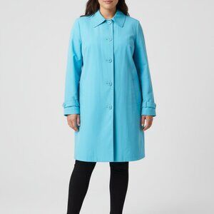 Studio by Liz Claiborne Lightweight Spring Trench Coat - Light Blue & Polka Dots